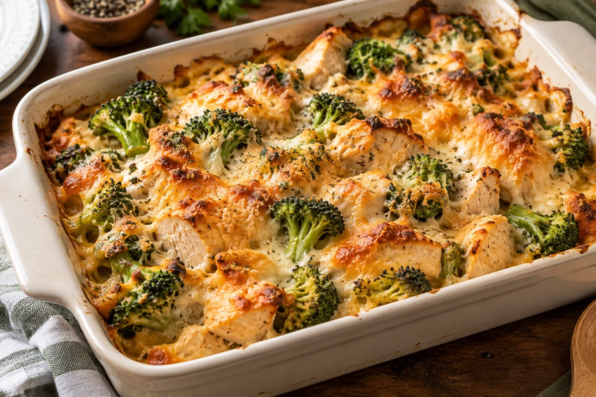 AI-generated serving inspiration for Chicken and Broccoli Casserole
