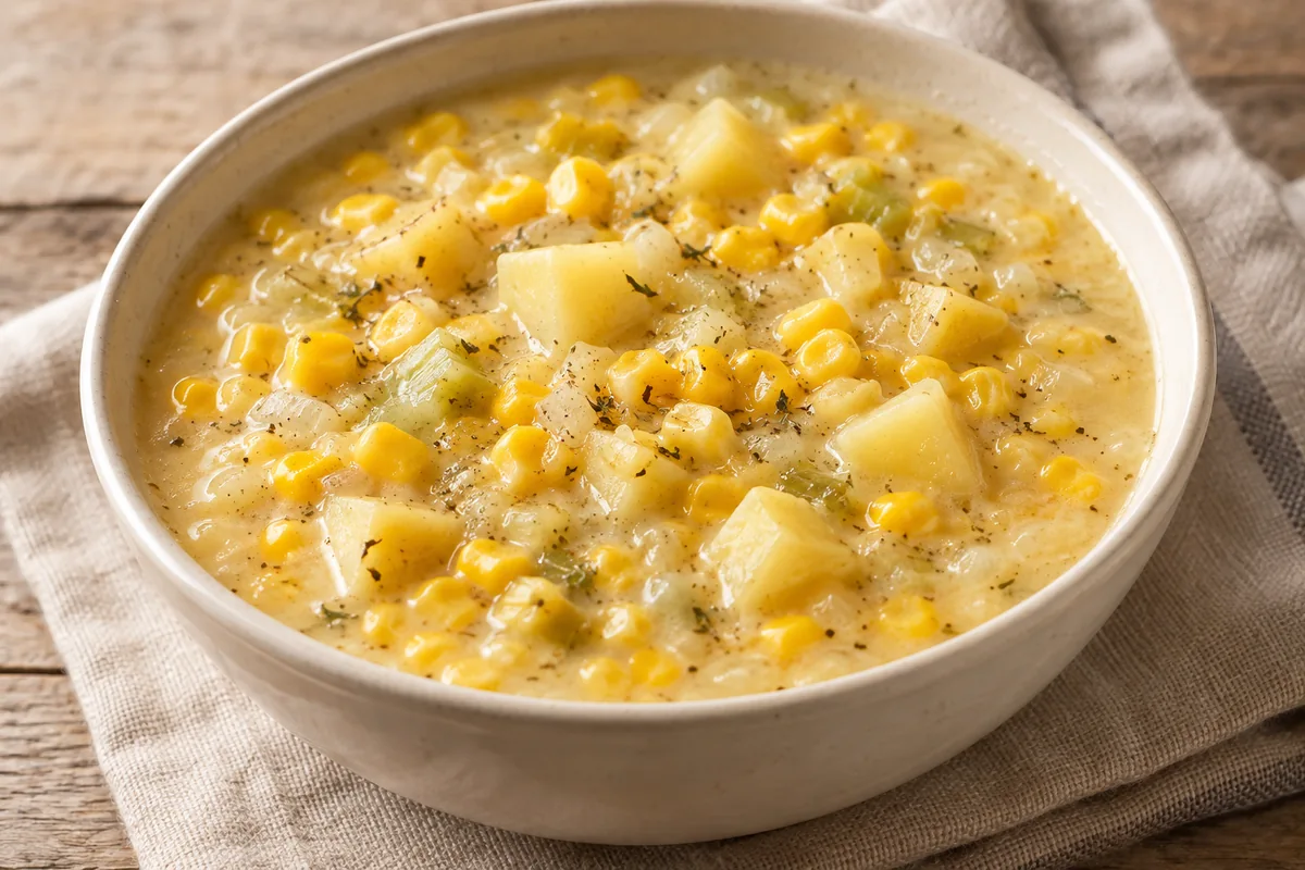 AI-generated serving inspiration for Creamy Corn Chowder