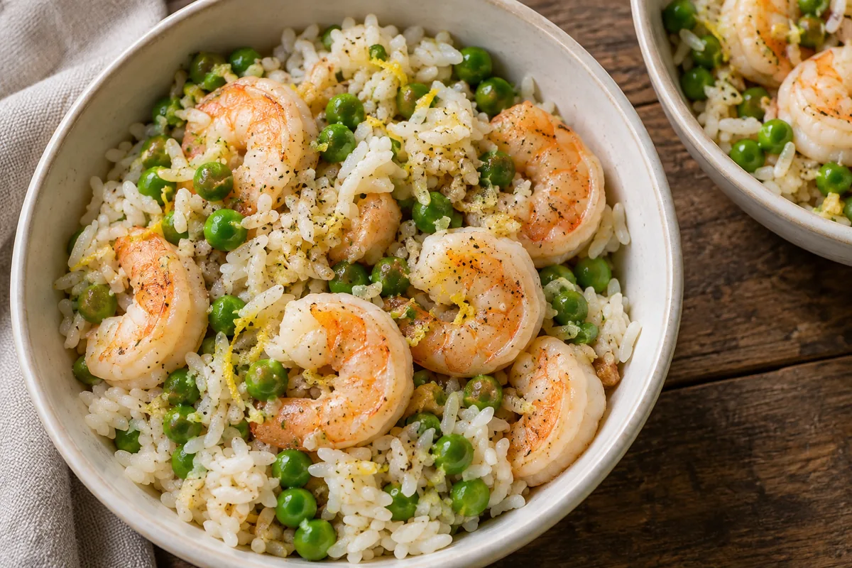 AI-generated serving inspiration for Garlic Shrimp Rice for Two