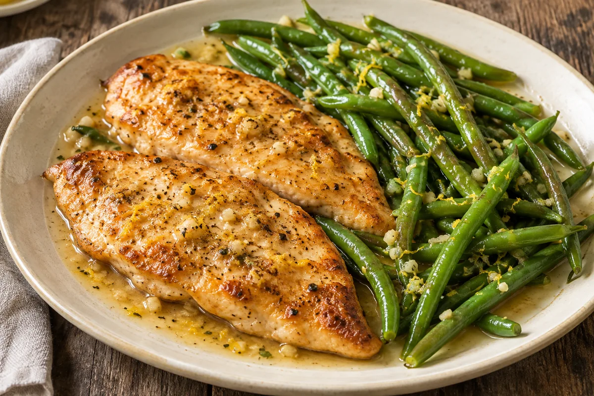 AI-generated serving inspiration for Lemon Chicken Skillet for Two