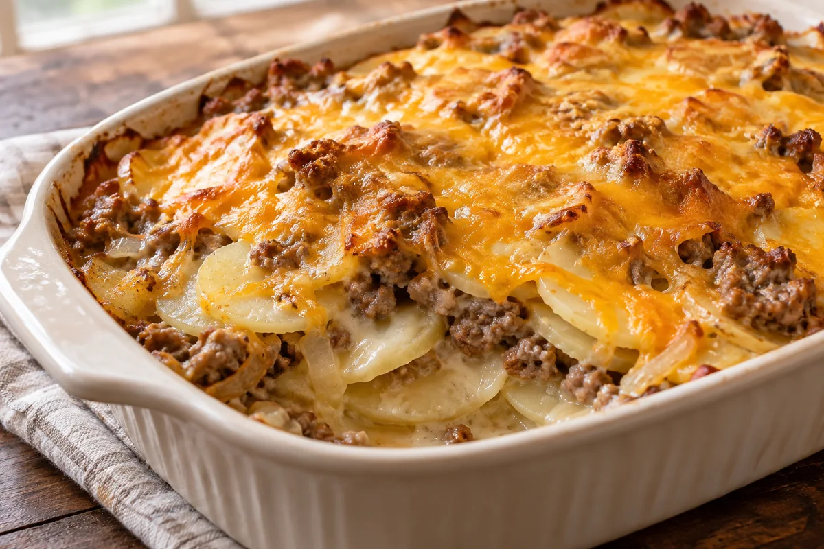 AI-generated serving inspiration for Sausage Potato Casserole