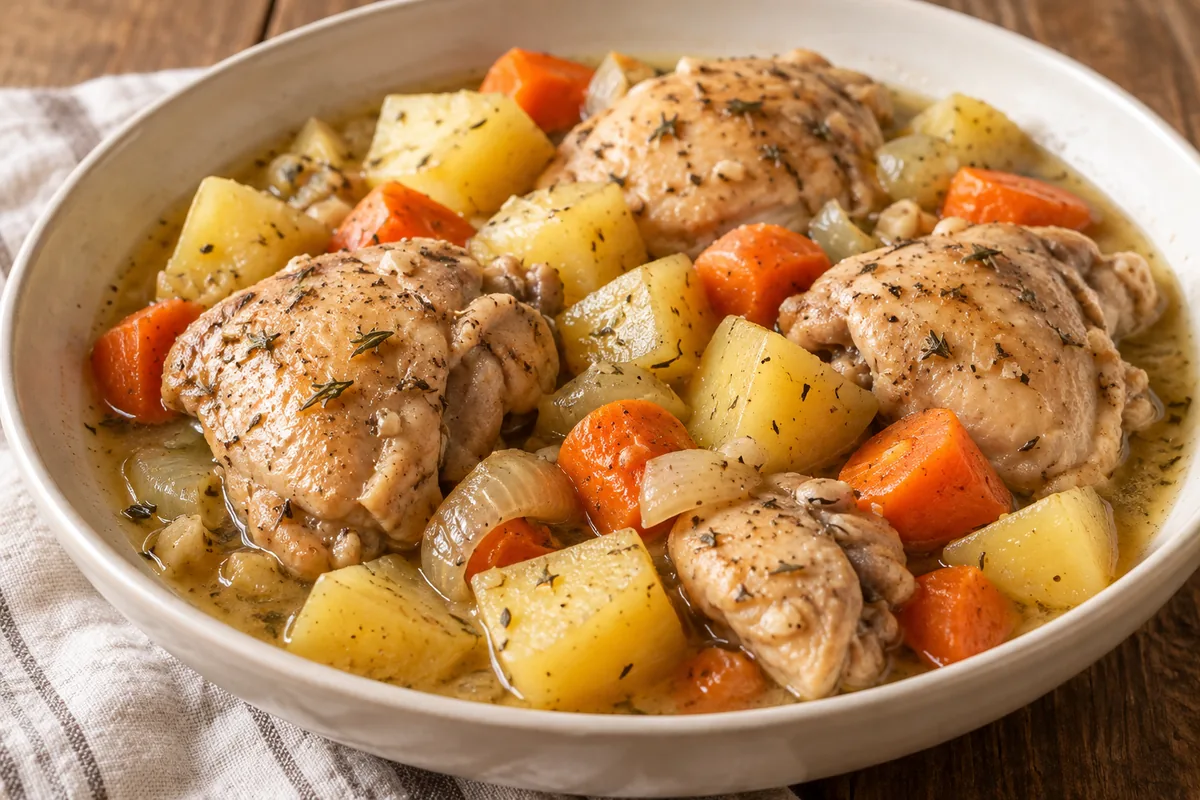 AI-generated serving inspiration for Slow Cooker Chicken and Potatoes