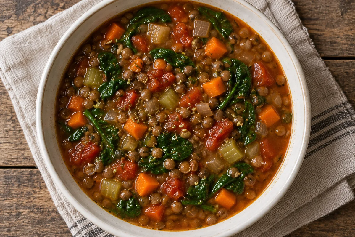 AI-generated serving inspiration for Slow Cooker Lentil Soup