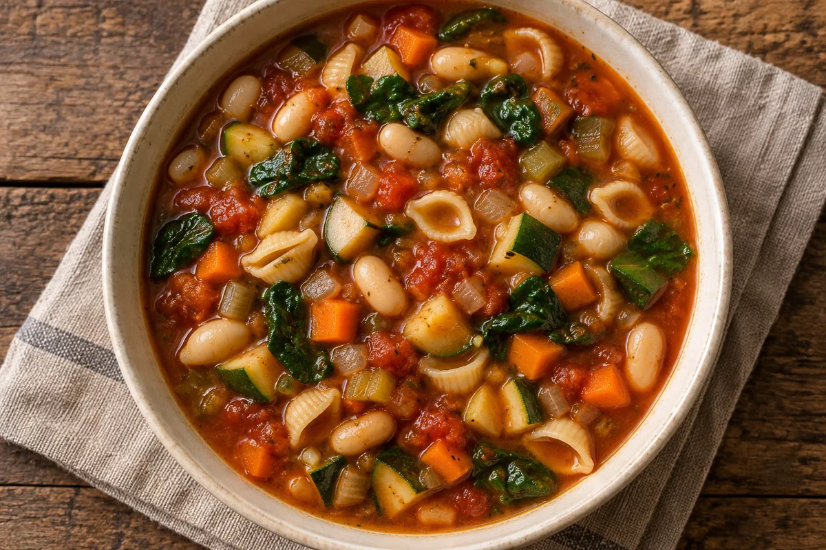 AI-generated serving inspiration for Slow Cooker Minestrone