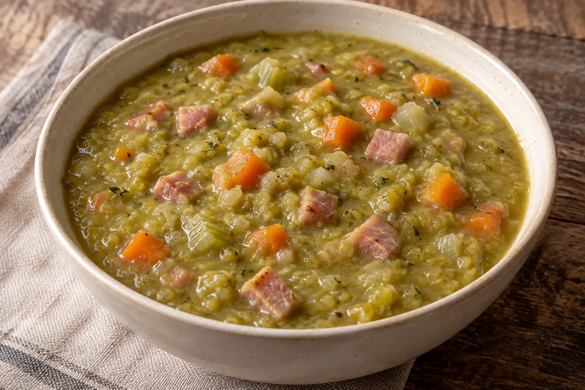 AI-generated serving inspiration for Slow Cooker Split Pea Soup