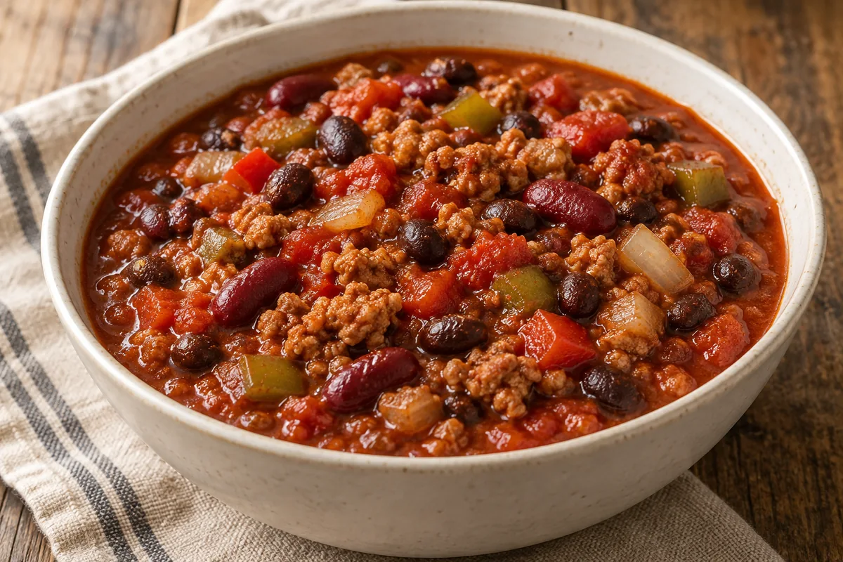 AI-generated serving inspiration for Slow Cooker Turkey Chili